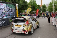 Rallye Český Krumlov: Ondřej Bisaha v Jelení zahradě v Českém Krumlově